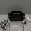 I-Keukenn 8" Electric Skillet with PFAS-Free Non-Stick Ceramic Coating, Removable Electric Frying Pan with Adjustable Temperature, Reversible Design, Tempered Glass Lid, Black