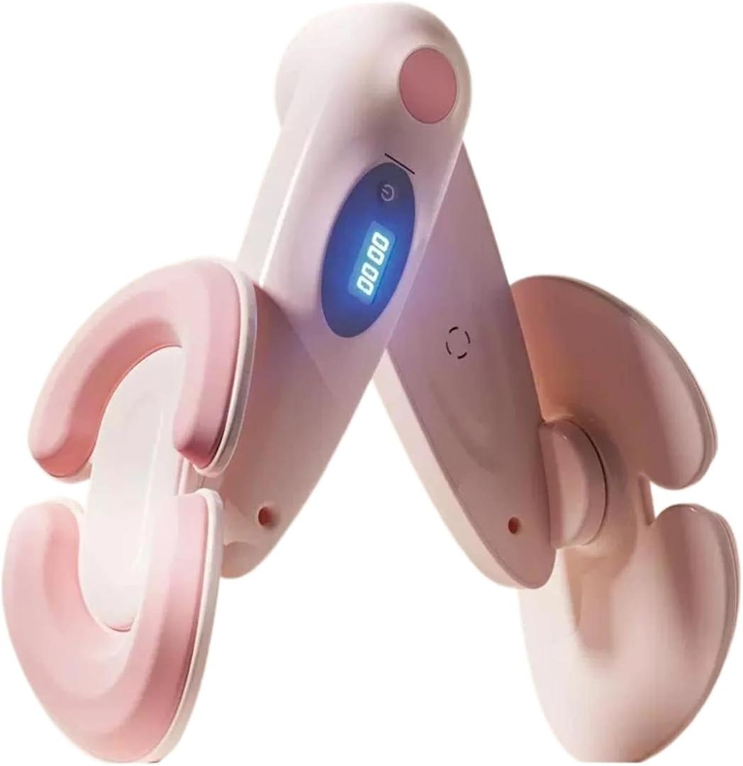 Thigh Trainer & Pelvic Floor Muscle Exerciser, 360 Rotating Inner Thigh Workout Equipment for Postpartum Recovery, LED Smart Count Leg & Glute Toner