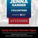 pc/nametag 3.5 Inch Attendee Badge Ribbons with Adhesive, 100 Pack Individual Titles Stick On Nametags 4 Inches or Smaller for Conferences, Trade Shows, Meetings