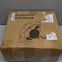 Outdoor Cat House Heated for Outside Winter 100% Waterproof Oxford Tarpaulin with Safe Escape Door and 5" Elevated Base with Heater for Feral Barn Cat Kitty (26x20x14)