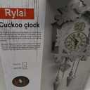 Rylai Vintage Cuckoo Clock Handcrafted Wooden Wall Clock for Home Décor | Large Size 13x9.5 Inch Traditional Germany Design Volume Control Coo-Coo Auto Night Sensor Brown/White