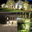 SUNVIE 120V Spot Lights Outdoor LED Landscape Lighting 12W AC Spotlights for Yard Waterproof Landscape Spotlight with Spiked Stake for Tree Garden Pathway Warm White Flag Lights US 3-Plug in, 4 Pack