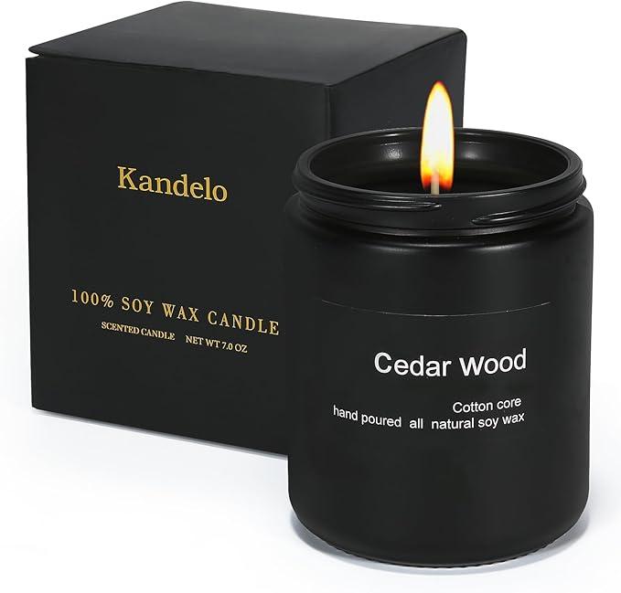 Kandelo Scented Candle Cedar,7oz 40Hour Burn,Scented Candles for Home| Spring Candles| Black Jar Candle|Soy Candles,Long Lasting Candles |for Men & Women Candles Gifts (Cedar, 7oz)
2 Pack