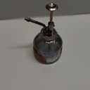 OFFIDIX Glass Plant Mister, 6.3 Inches Tall Vintage Style Spritzer Bronze Plastic Top Pump One Hand Watering Can Indoor Plant Spray Bottle for Garden, Plants, Cleaning (Distant Hill)