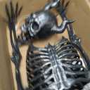 JOYIN 5FT Halloween Devil Skeleton Decor, Posable Life Size Skeleton, Full Body Realistic Bone with Movable Joint, Giant Skeletons Halloween Decorations for Haunted House Prop, Spooky Party Decor