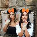 2 x WOVOWOVO Halloween Mouse Ears Headbands for Women Bow Mouse ear Headband Sequin Hairbands Cosplay Costume Hair Accessories