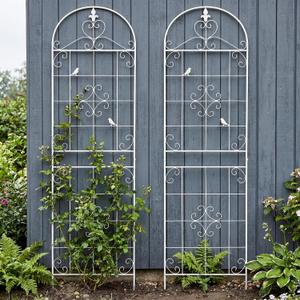 70.8" White Metal Garden Trellis for Climbing Plants, 2 Pack, 70.8"H x 19.6"W
