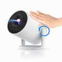 Amornee Smart Short Throw Projector with WiFi and Bluetooth, 210° Rotatable Mini Projector with Android System, Built-in Apps, Auto Keystone, Portable Ceiling Movie Projector for Bedroom & Outdoor Use
