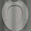 KOHLER Stonewood Quiet-Close, Elongated Toilet Seat Soft Close, Durable Wood, Easy Installation, Universal Fit, Home Essentials, White Finish, K-20466-0