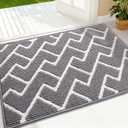 OLANLY Front Door Mat, Non-Slip Rubber Backing, Dirt Resistant and Absorbent, Washable, Easy to Clean Low-Profile Indoor Doormat for Back Door, Entryway, Inside Entrance, 36x24, Grey