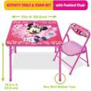 Minnie Mouse Table & Chair Set for Toddlers 24-48M, Includes 1 Table & 1 Chair Table: 20"L x 20"W x 16.4"H, Chair: 12"L x 11.6"W x 17"H - Weight Limit: 70 lbs