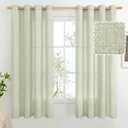 BGment Sage Green Linen Curtains 63 Inch Length 2 Panels - Burlap Textured Light Filtering Window Treatments Grommet Sheer Drapes for Farmhouse Bedroom, 52 X 63 Inch
