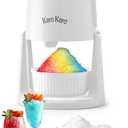 Kero Kero Snow Cone Machine - Shaved Ice Machine with 2 Ice Molds & Adjustable Blades - Ice Shaver for Fluffy or Crunchy Texture, Shaved Ice for Snow Cones, Slushies, Portable & Easy to Use.White