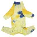 D.E.E Dog Pajamas Large Cotton Dog Clothes Warm and Comfortable Lightweight Jumpsuits Prevent Licking Wound (Yellow, L1)