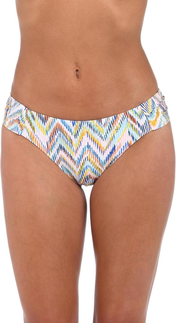 Sunshine 79 Womens Side Shirred Hipster Bikini Swimsuit (14, Multi//Soul Wave)