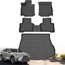 Floor Mats & Cargo Liner for 2022-2026 Lexus NX/NX 350h/NX 450h+/NX450h+ F Sport, All Weather Protection TPE Anti-Slip Car Full Set Custom Fit Car Mats Accessories | Front & 2nd Row & Trunk Mat