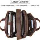 Business Travel Briefcase Genuine Leather Duffel Bags for Men Laptop Bag fits 15.6 inches Laptop, Coffee