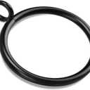 40 PCS Black Curtain Rings, Curtains Ring with Eyelet Apply for Up to 1 1/4-inch Curtain Rod (1.5 Inch Drapery Rings)