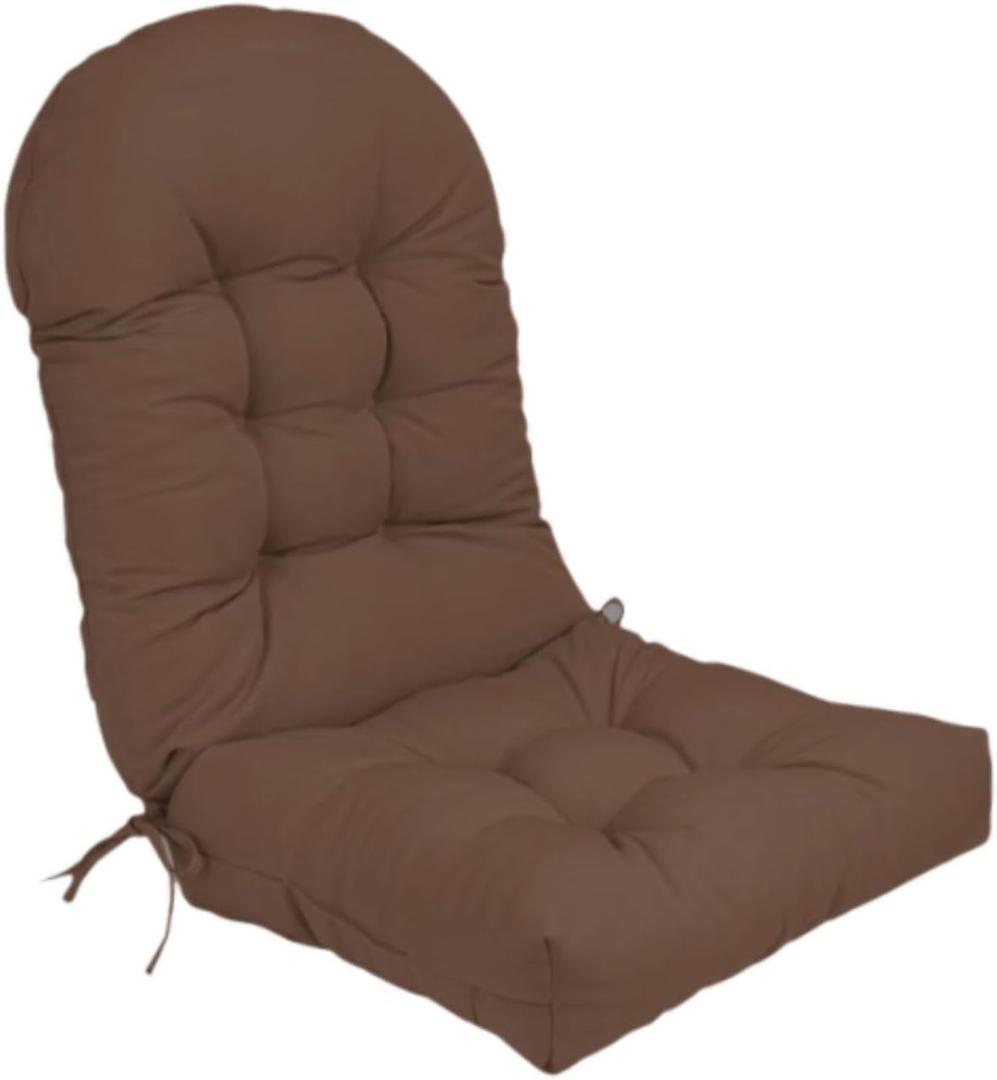 High Back Chair Cushion Chair Pad Outdoor Seat Back Chair Cushion Chaise Lounger Cushion for Outside, Brown