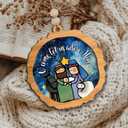 2 x Nativity Scene Ornament 2025, O Come Let Us Adore Him  Wooden Holiday Decoration with Holy Family & Starry Sky  Rustic Christian Christmas Tree Ornament & Faith Gift