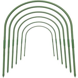 FOTMISHU 5Pcs Greenhouse Hoops, 23.6" x 25.6" Garden Hoops Rust-Free Grow Tunnel 4.9ft Long Steel with Plastic Coated Support Hoops Frame for Garden Fabric, Plant Support Garden Stakes