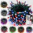 Smart Color Changing Christmas Lights,4th of July Decoration Lights with Remote & Timer, 66FT 200 LED Patriotic String Lights Waterproof, RGB Twinkle Light for 250th Anniversary Independence Day Decor (1 Pack)