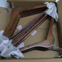 HOUSE DAY Wooden Hangers 10 Pack, Heavy Duty Wood Coat Hangers for Closet, Smooth Finish Wooden Suit Hanger with Non Slip Pants Bar, Sturdy Wood Clothes Hanger, Walnut (10 Pack)