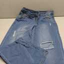 Women's Wide Leg Straight Jeans High Waisted Baggy Stretch Loose Denim Pants (Large, 974-blue)