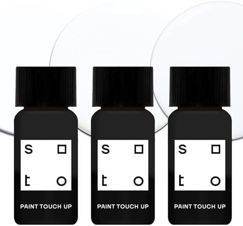 soto Paint Touch Up, Set of 3, 10mL Appliance + Porcelain, High-Gloss Finish (Whites) - White Enamel Porcelain + Bathtub Repair for Tub, Tile, Sink, Stove, Appliances, Interior/Exterior