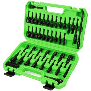 55-Piece Magnetic Nut Driver Set, Metric & SAE 1/4" Hex Shank, Impact Socket Adapters, Snappy Driver Bits, Drill Bit Extension, 14PCS Screwdriver Bit Set