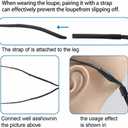5.0X Binocular Loupe Dental 48 Ergo Loupes Adjustable Working Distance Surgical Magnifying Glasses Tools (5.0X)
