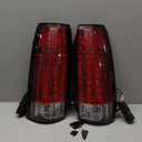 ECOTRIC Taillights Compatible with 19882000 Chevy GMC C/K 1500 2500 3500 Pickup Suburban Tahoe Yukon Blazer W/O Bulbs Pair Red Lens Rear Brake LED Tail Lights