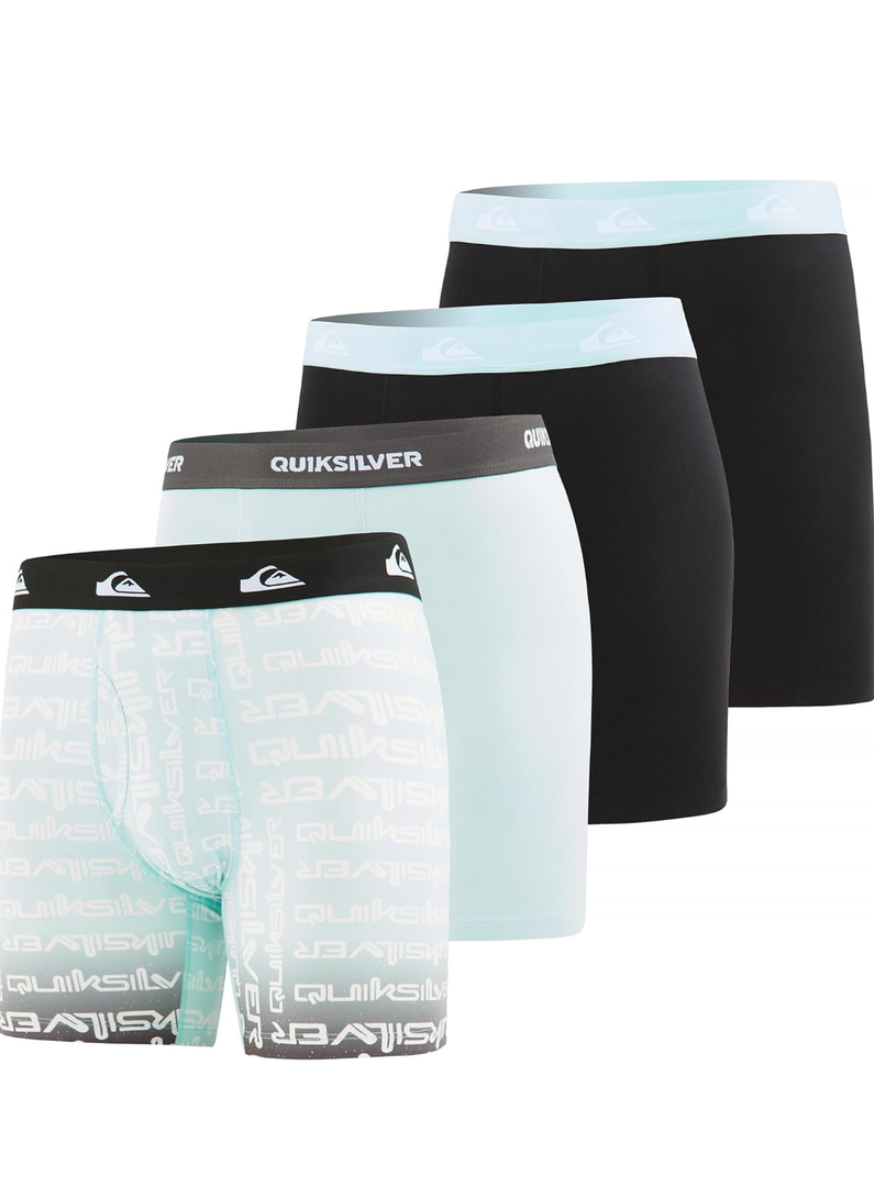 Quiksilver Mens Underwear 4 Pack Boxers for Men Supersoft Brushed Polyester Mens Boxer Briefs L