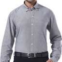 Cotton King Mens Dress Shirts 100% Cotton Long Sleeve Solid Formal Shirts for Men Button Down Business Casual Oxford Shirts with Pocket - Carbon Black - (XL)