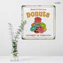 2 x Sweet And Delicious Donuts Sign Decor Iron Poster Painting Tin Sign Vintage Wall Decor For Cafe Bar Pub Home Beer Decoration Crafts (8x8 Inch)