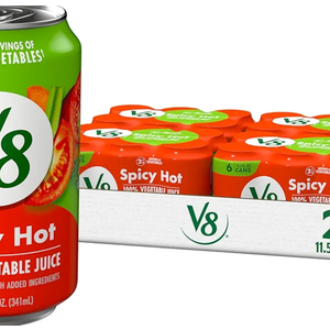 V8 Spicy Hot 100% Vegetable Juice, 11.5 fl oz Can (24 Pack) EXP. 10 Feb 2027
