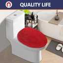 Luxury Soft Microfiber Toilet Lid Cover Machine Washable Solid Toilet Seat Cover 17.5" x 15" Adjustable Rubber Backing Fits Most 16-17.5" L x 14-16" W Round Oblong and Elongated Toilet Seat