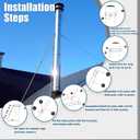 Upgraded 6DP-XRB 6" Extended Roof Chimney Bracket Support Kit, Fit for Chimney Stove Pipe from 6" to 13.7" in Diameter, Adjustable Design, Stainless Steel, No Fear of Snowstorms