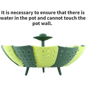  Foldable Steamer Basket,Silicone Vegetable Steamer Basket,Food Steamer,Pot Steamer Basket High Temperature Resistant Cooker Dish Steamer Basket For Steaming Fruit