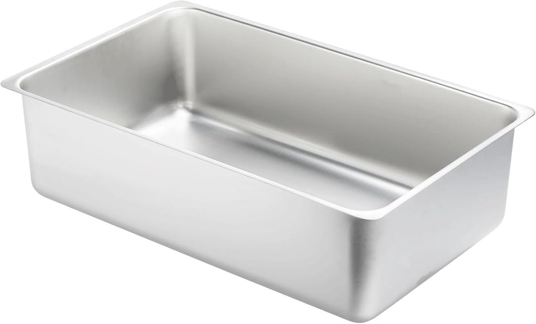 CURTA 6-Inch Deep Spillage Pan, Full Size, Heavy Duty, 18-8 Stainless Steel, NSF Listed, 21" D x 13" W x 5.91" H, 21 Gauge