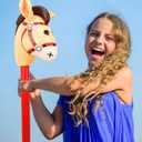 16 Pieces 40 Inch Inflatable Stick Horse Cowboy Cowgirl Horse Head Stick Pony Stick Balloon for Cowboy Theme Parties Chsirtmas Birthday Party Home Decoration