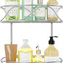 Shower Caddy Hanging 3 Tier with Two Movable Baskets, Grey Shower Caddy with Hooks for Towels, Sponge and More