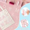 Morcheiong 26Pcs Pearl Rhinestone Letter Patches Self Adhesive A-Z, Stick on Pearl Letter Patches for Clothes, Fabric, Backpack (Pink) (26Pcs 1.8")