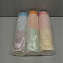 Kochorie 120 Pack 6oz Pastel Paper Ice Cream Cups with Spoons Colorful Party Paper Cups Disposable Dessert Sundae Bowls for Ice Cream Snacks Picnic Party Supplies