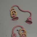 Baby Sensory High Chair Suction Toys for Infant Toddlers 6 12 18 24 Months, Food Grade Silicone String with Oak Loop Montessori Educational Baby Bath Toy Gifts (Dark Pink)