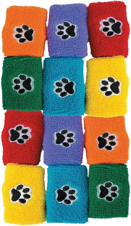 Fun Express Paw Print Wrist Bands - 12 Pieces - Educational And Learning Activities For Kids