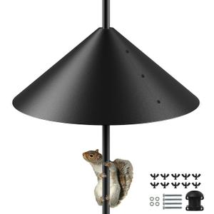 19 Inch Metal Squirrel Baffle for Bird Feeder Pole, Squirrel Proof for Bird Feeder, Bird House Guard for Shepherds Hook, Raccoon Stopper, Rust Chew Proof Heavy Duty