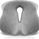 Large Memory Foam Seat Cushion for Tailbone, Coccyx & Pressure Relief  Ergonomic Cushion for Office Chair, Car, Home & Wheelchair  Ultimate Comfort for Long Sitting Hours  Grey (Unisex)