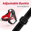 Soft Dog Harness Medium Sized Dogs No-Pull Escape-Proof Front Clip Dog Harness  Adjustable Reflective Padded Vest with Handle & Quick-Release Buckle, Black/Red, M