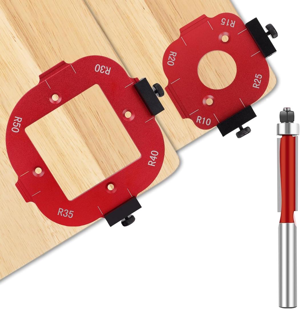Router Templates and Jigs for Woodworking,Guides and Edge Guide for Precision Routing,Router Tool,Corner Radius Templates for Routers R10/R15/R20/R25/R30/R35/R40/R50